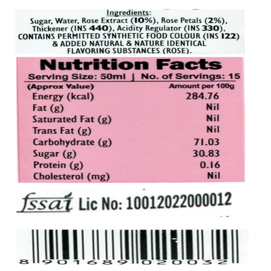 Mala's Rose Syrup Pet Bottle