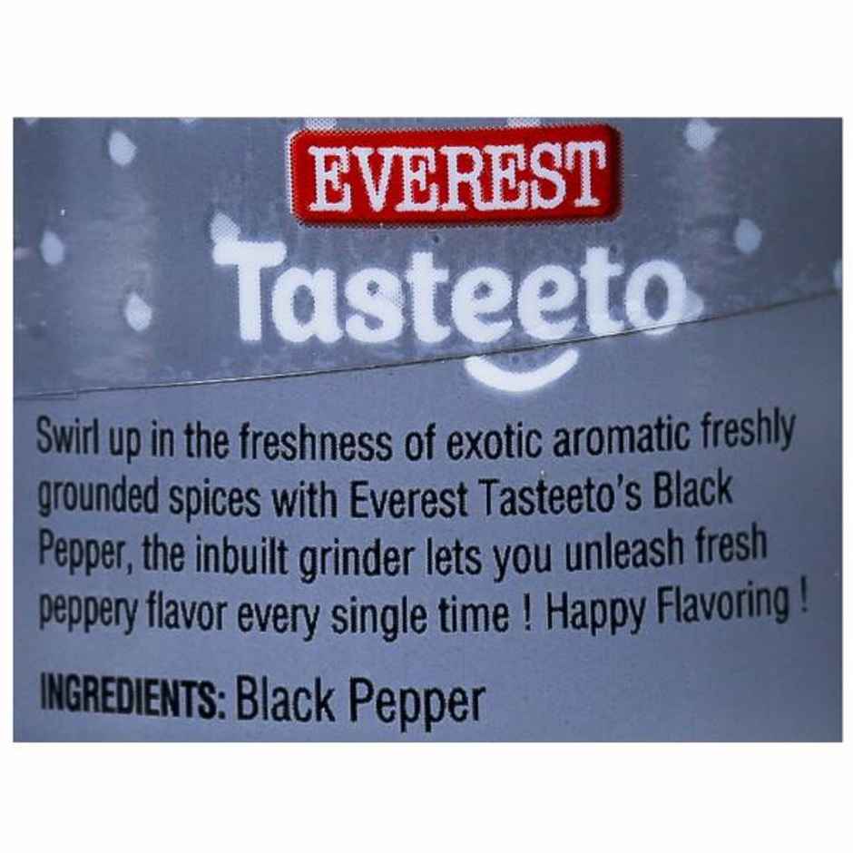 Everest Tasteeto Black Pepper | Grinder Cap Bottle