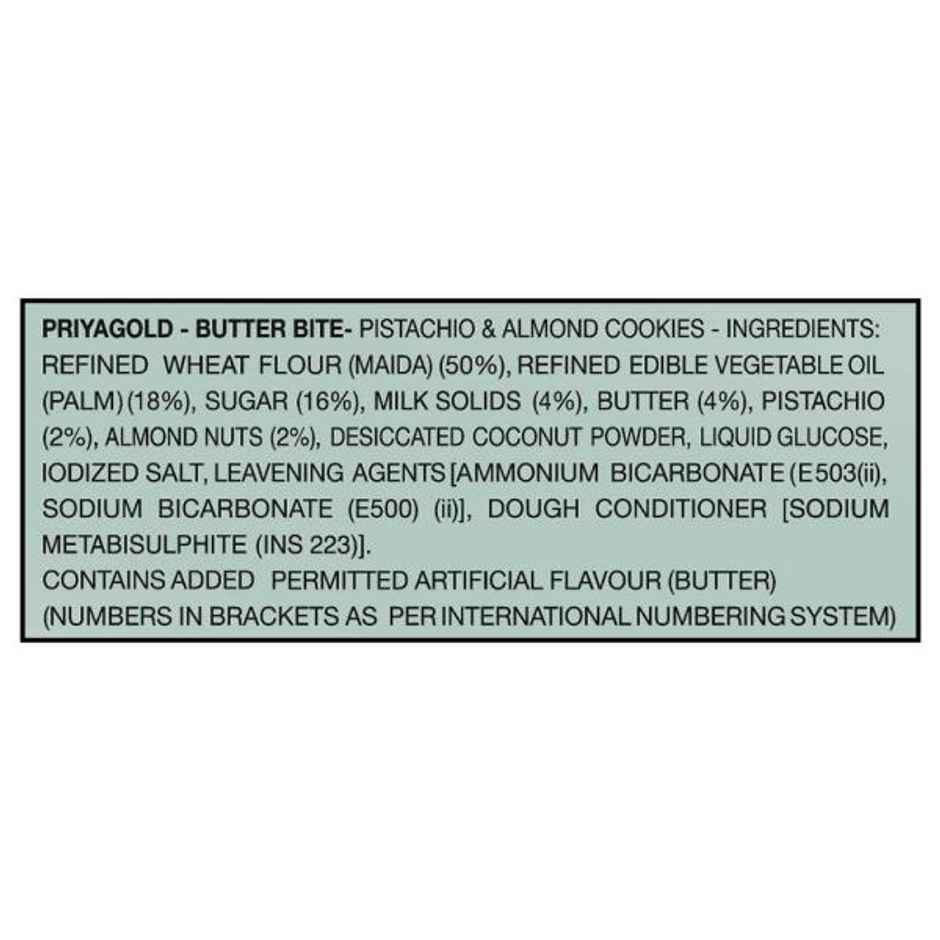 Priya Gold Butter Bite Pista & Almond Biscuits | Cholesterol-free and Trans Fat-free Combo