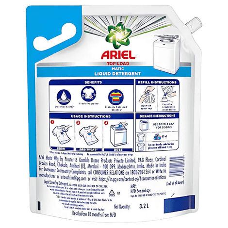 Ariel Stain Removal Top Load Washing Machine Detergent Liquid