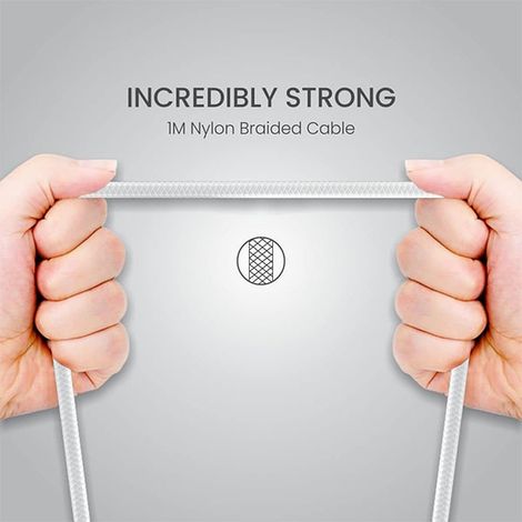 Portronics Konnect B+ USB-A to Lightning Cable (1m) | Fast Charging Cable for iPhone