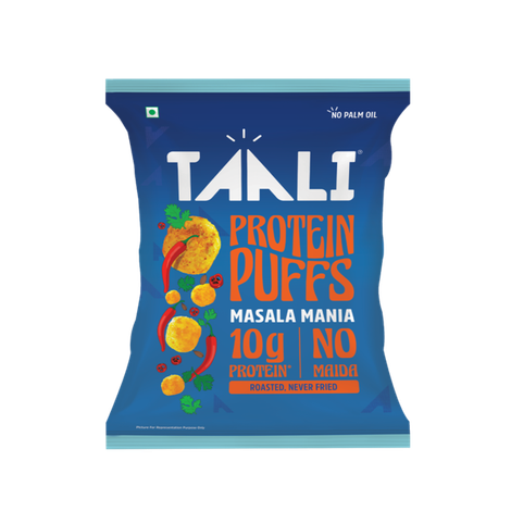 Taali Protein Puffs - Masala Puff, Roasted, Corn & Jowar, No Palm Oil, No Maida, Rich in Protein