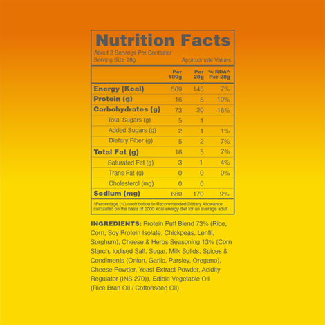Taali Protein Puffs - Cheese Balls, Roasted, Corn & Jowar Puff, No Palm Oil, No Maida