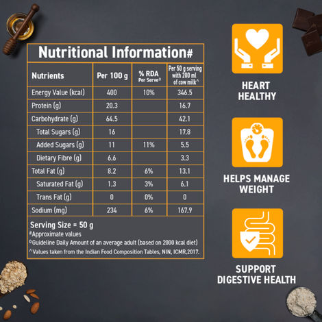 Bagrry's Whey Protein Chocolate Muesli with Almonds | 20g protein | 100% Whole Oats | 500gm carton