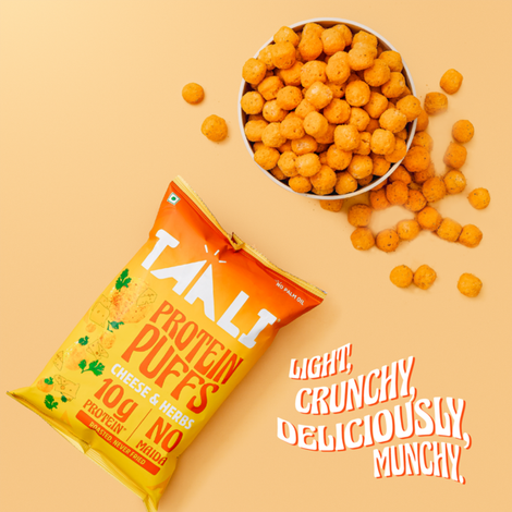 Taali Protein Puffs - Cheese Balls, Roasted, Corn & Jowar Puff, No Palm Oil, No Maida