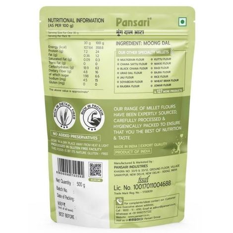 Pansari Moong Dal Atta - Green