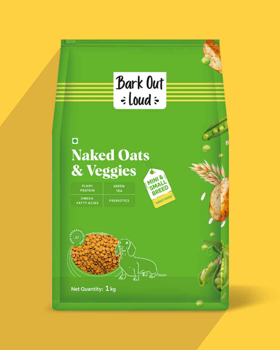 Bark Out Loud 100% Veg Dog Food Naked Oats & Veggies | Vegan | Mini Small Breed