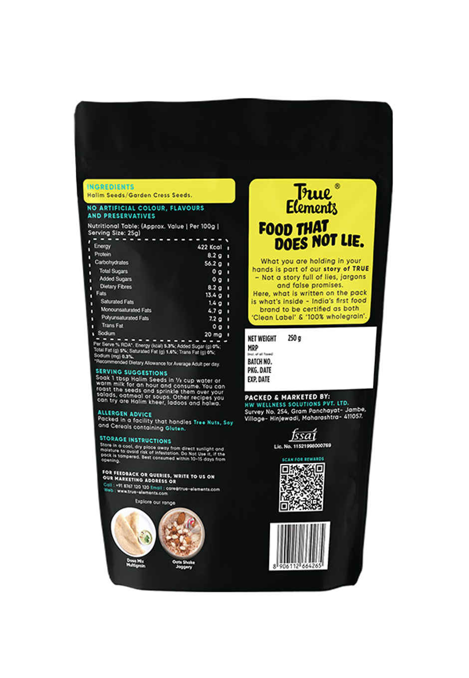 True Elements Halim Raw Seeds