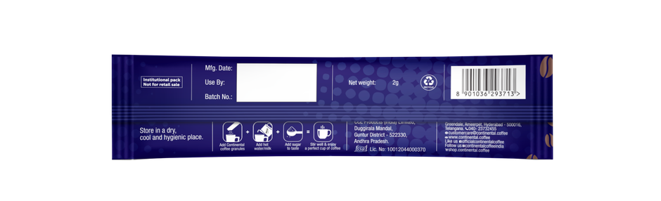 Continental Decaf | Decaffeinated Coffee Powder | Instant Coffee | Sachet