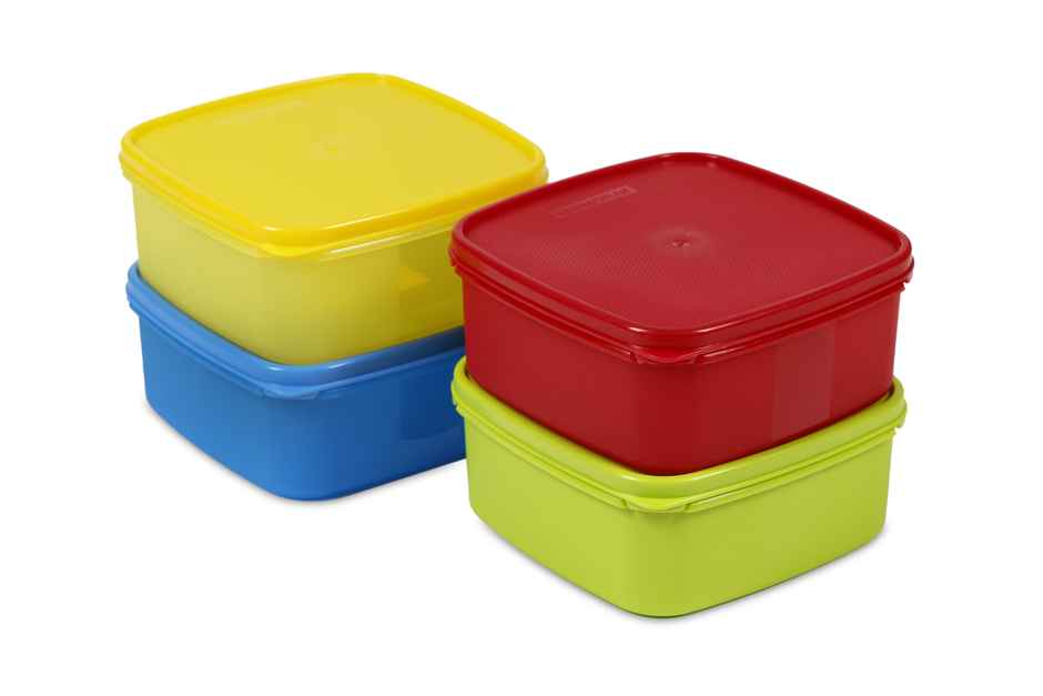 Varmora V Fresh Plastic Utility Storage Container- 650 ml- Set of 4 - Airtight(Colour May Vary)