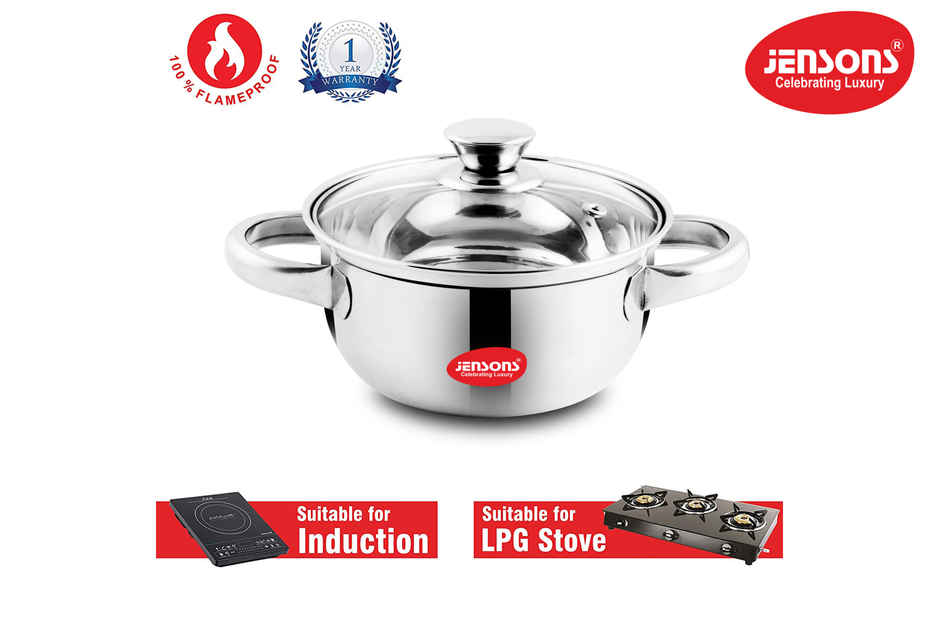 Jensons Stainless Steel cook and serve Handi | 1.1 L each Induction Compatible