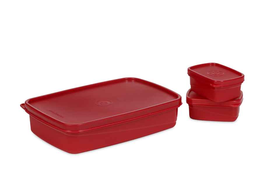 Varmora Fresh Bite Kids Lunch Box - Raspberry Pink - (1000ml-1pc. And 100 ml- 2 pcs.)