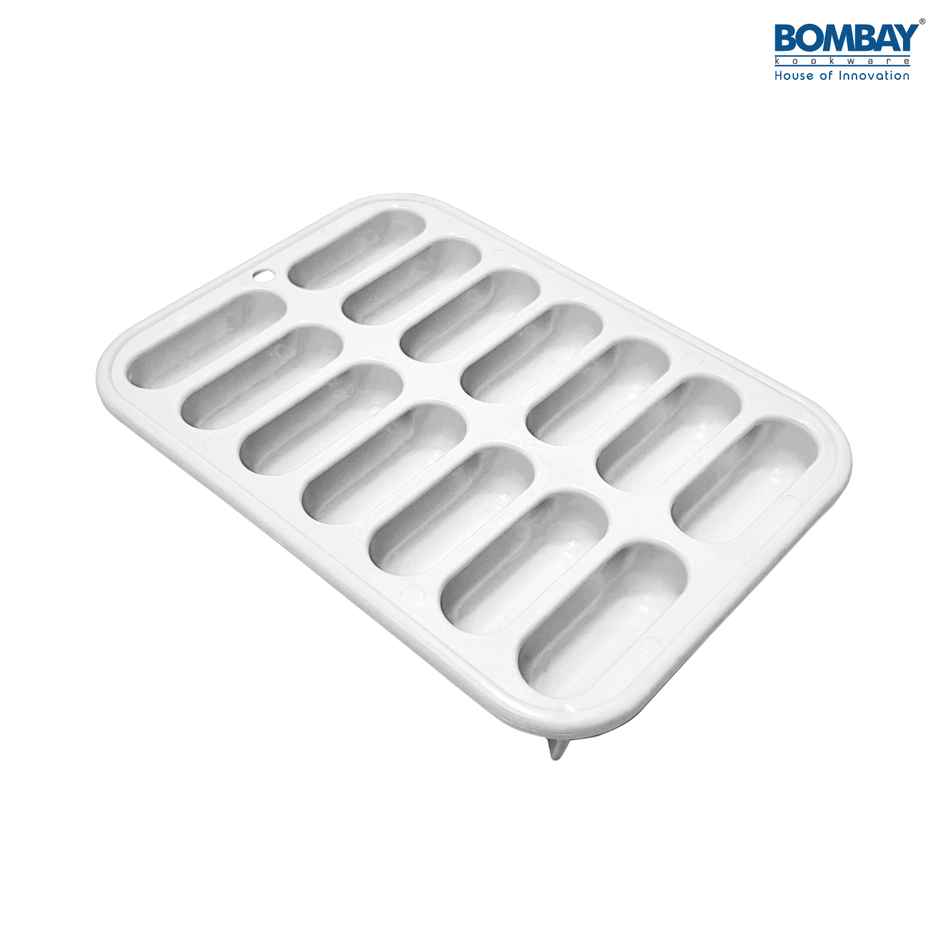 Oval Shape Ice cube tray Silicon 14 Cubes (White)