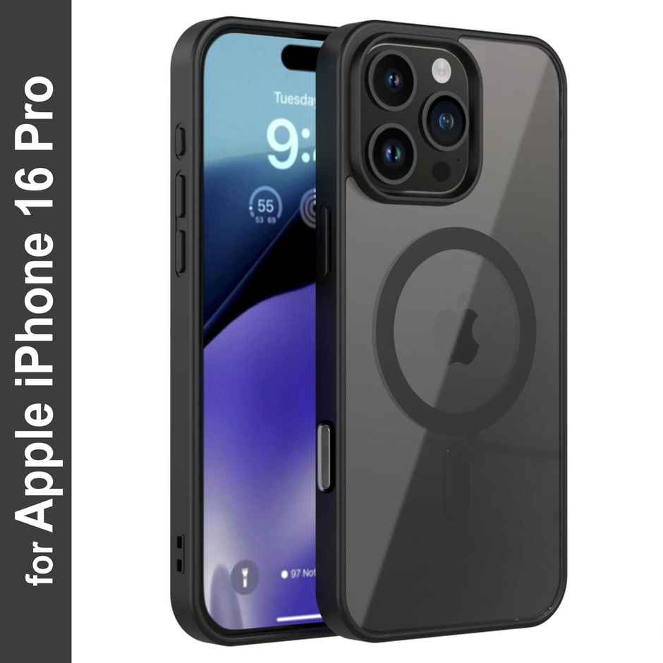 Zapcase Back Cover For Apple Iphone 16 Pro (MagSafe-Black)