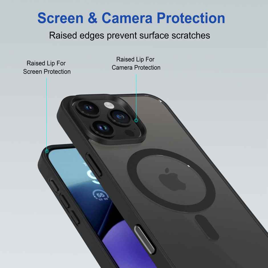 Zapcase Back Cover For Apple Iphone 16 Pro (MagSafe-Black)