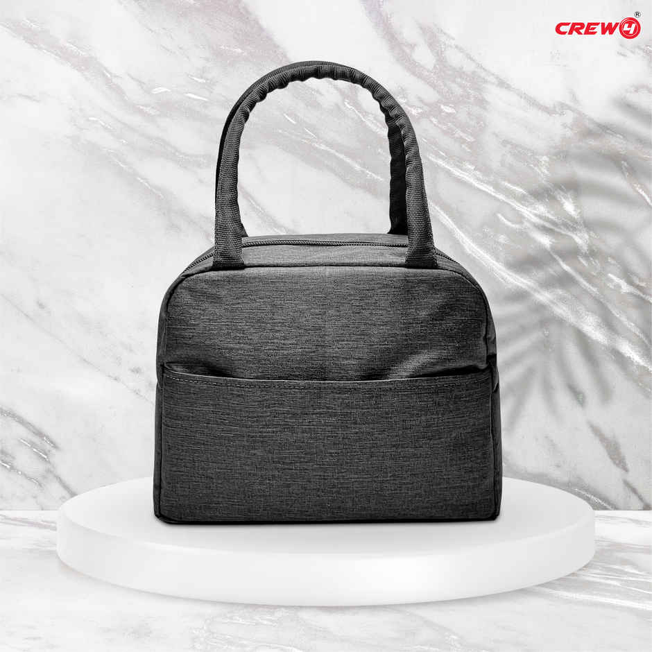CREW4 Insulated Travel Lunch/Tiffin/Storage Bag For Office, College & School | Black