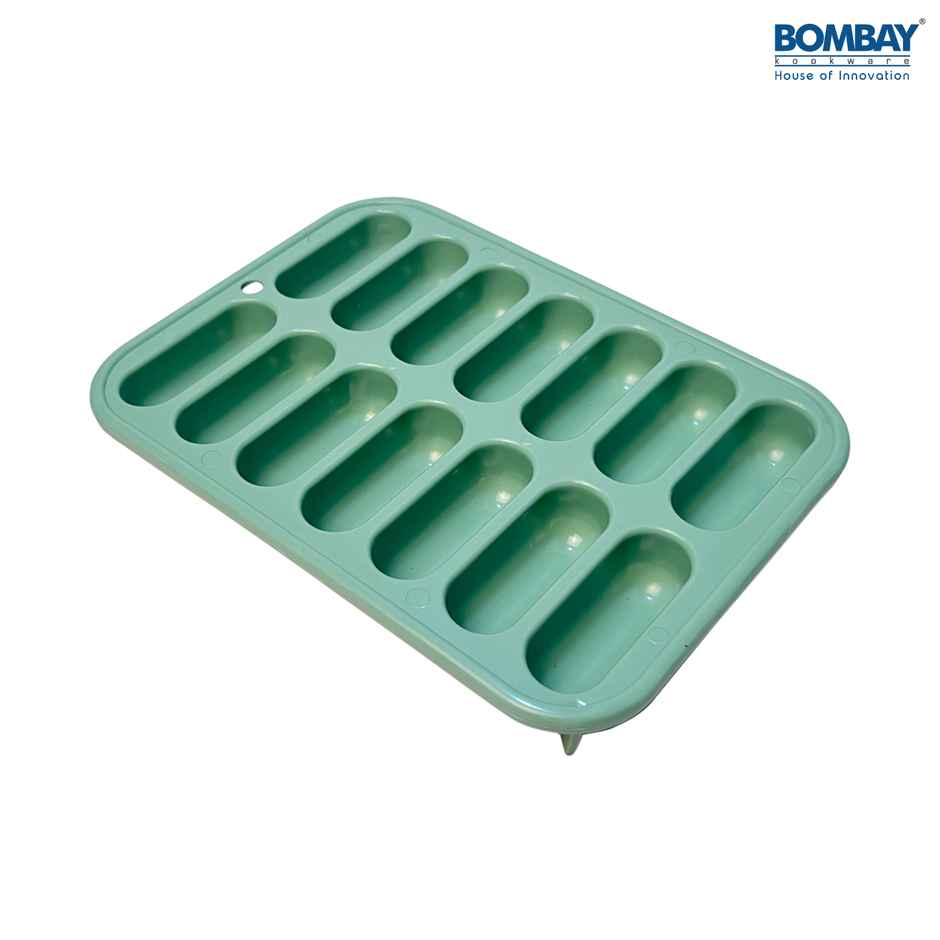 Oval Shape Ice cube tray Silicon 14 Cubes (Green)