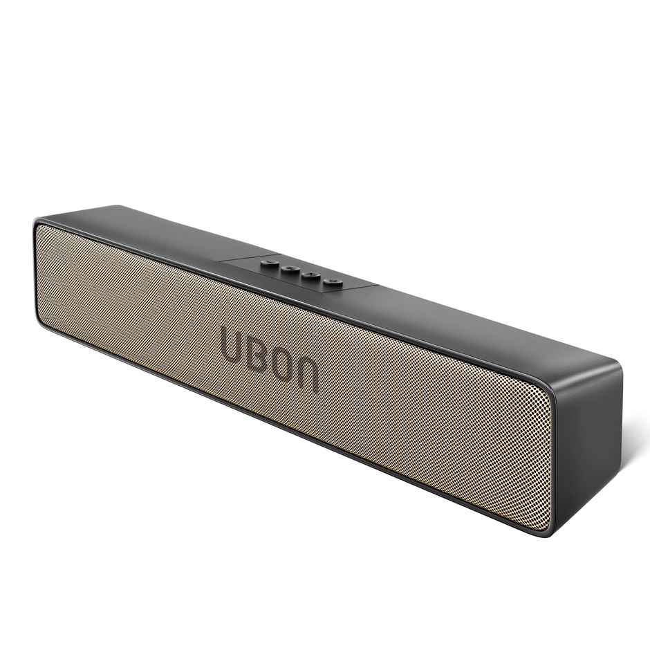 Ubon SP70D 16W Bluetooth Soundbar with 6hr playtime, 2000 mAh Battery, BT V5.3, Type C (Gold)