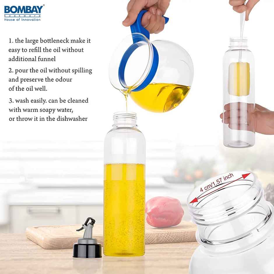 Cooking Oil Dispenser Bottle Oil Container |Transparent Plastic | 500 ml