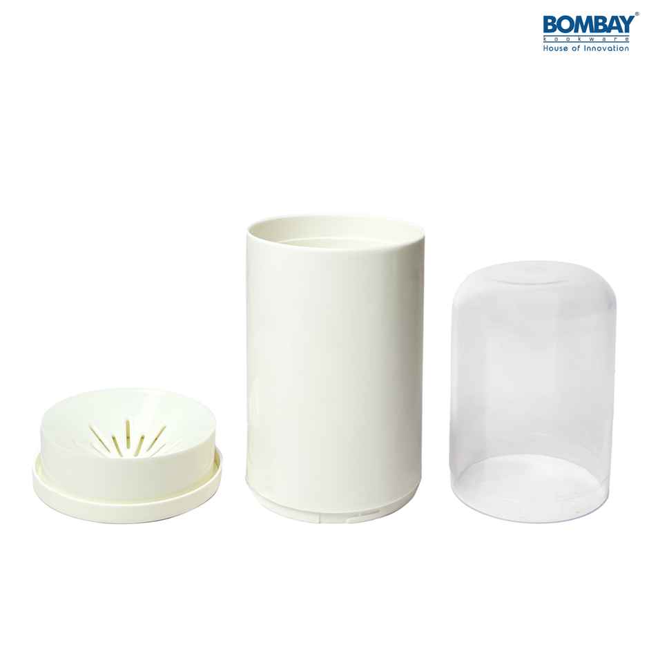 Bombay Kookware Unique Empty Cutlery Holder Plastic | Ivory