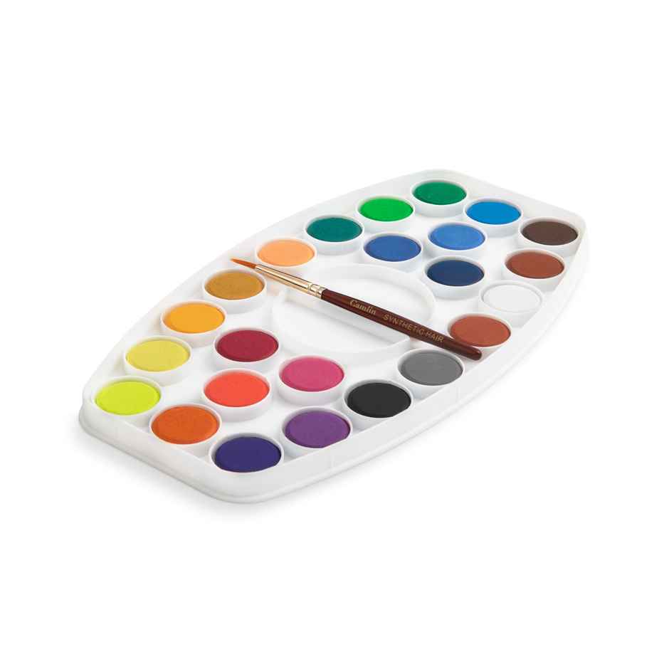 Camel Student Water Colours Assorted Box Of Cakes, 24 Shades With Lens Type Lid