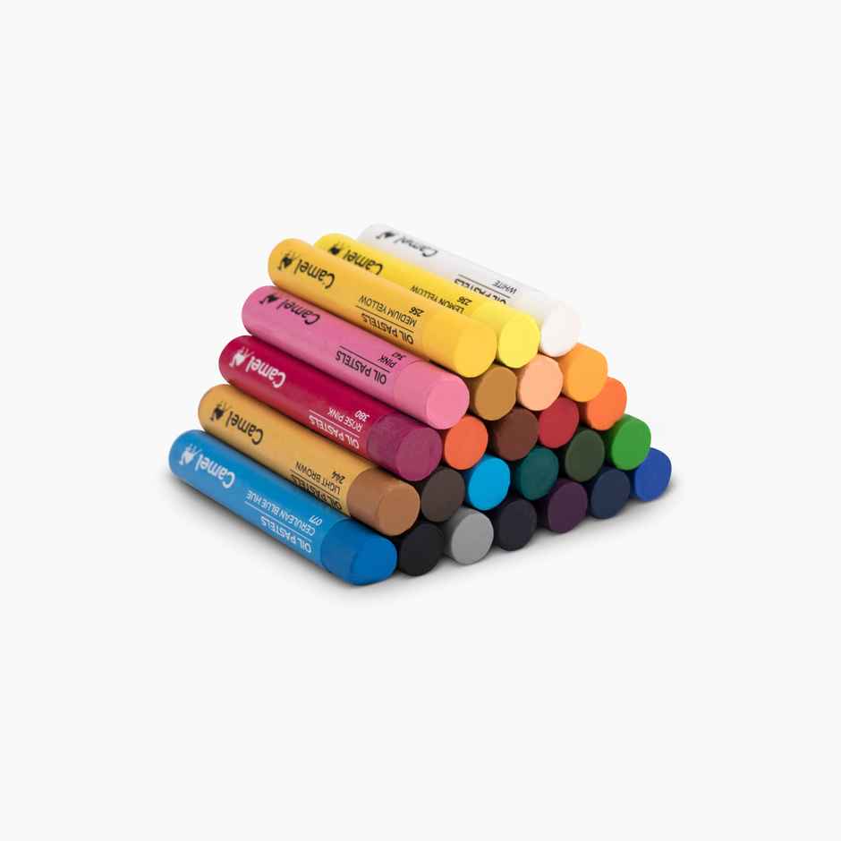Camel Student Oil Pastels Assorted Plastic Pack Of 25 Shades