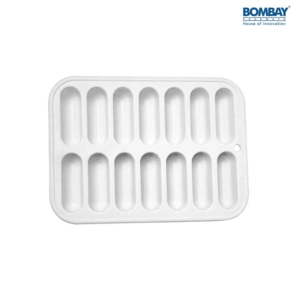 Oval Shape Ice cube tray Silicon 14 Cubes (White)