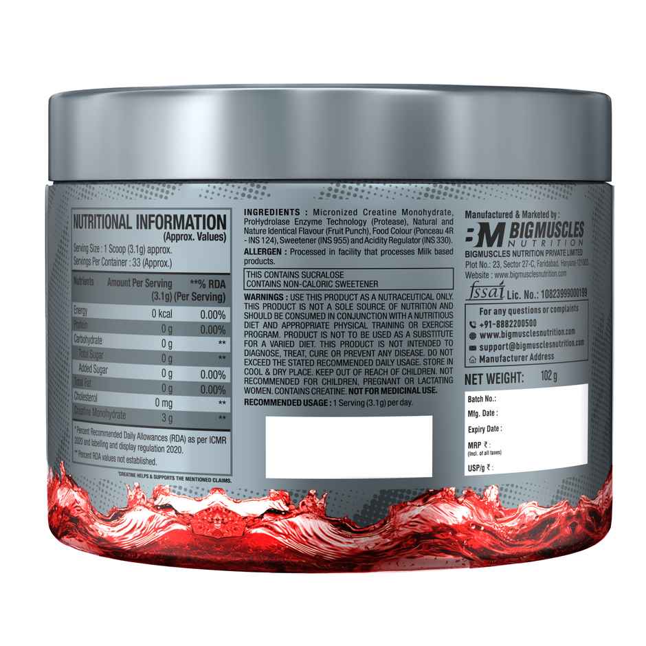 Big Muscles Nutrition Creatine | Sex On The Beach| Pure Creatine Monohydrate