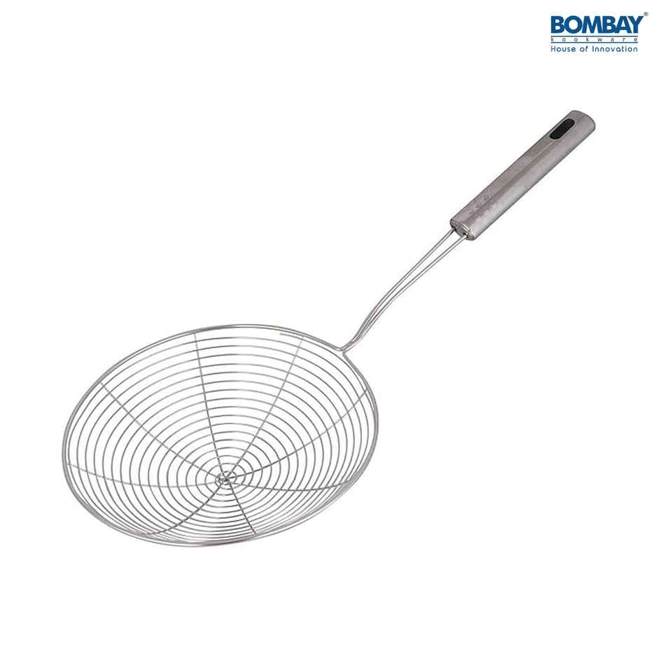 Deep Fry Jhara Wire Skimmer Puri Strainer with Handle Stainless Steel 20 Cm