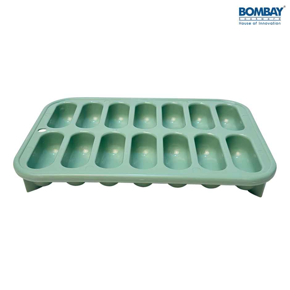 Oval Shape Ice cube tray Silicon 14 Cubes (Green)