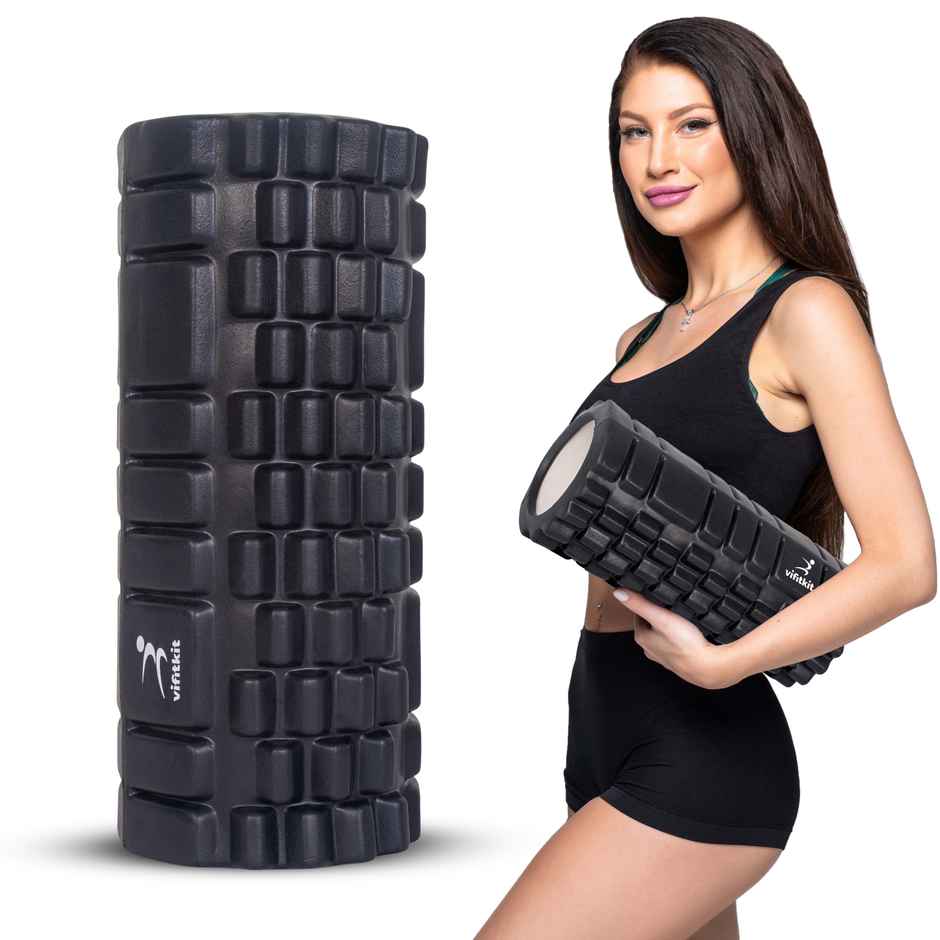 Xtrim Massage Foam Roller for Body Pain, Muscle Recovery and Stretching - Black