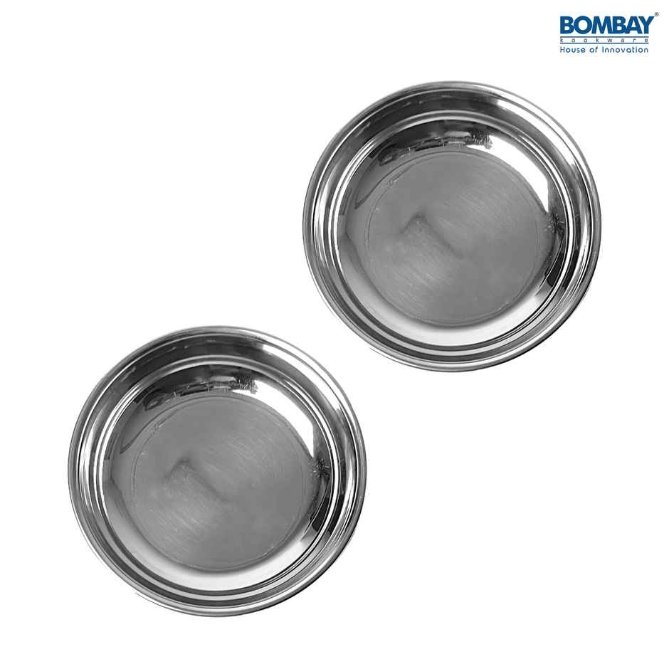 Stainless Steel Halwa Plate - Pack of 2