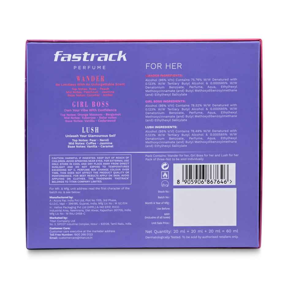 Fastrack Gift Pack Perfume Combo For Women (Girl Boss, Lush, Wander)