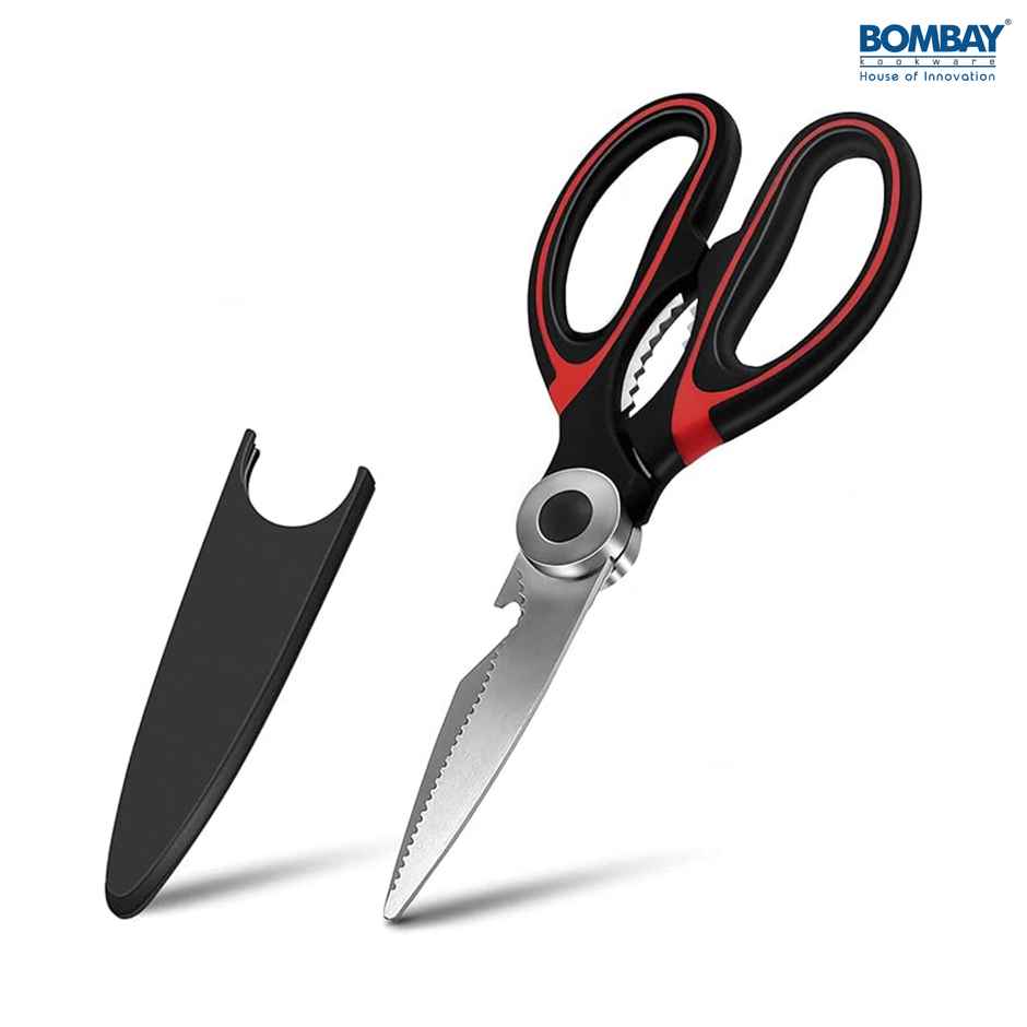 Kitchen Scissor for General Use | Stainless Steel Multi-Function Scissor | Red