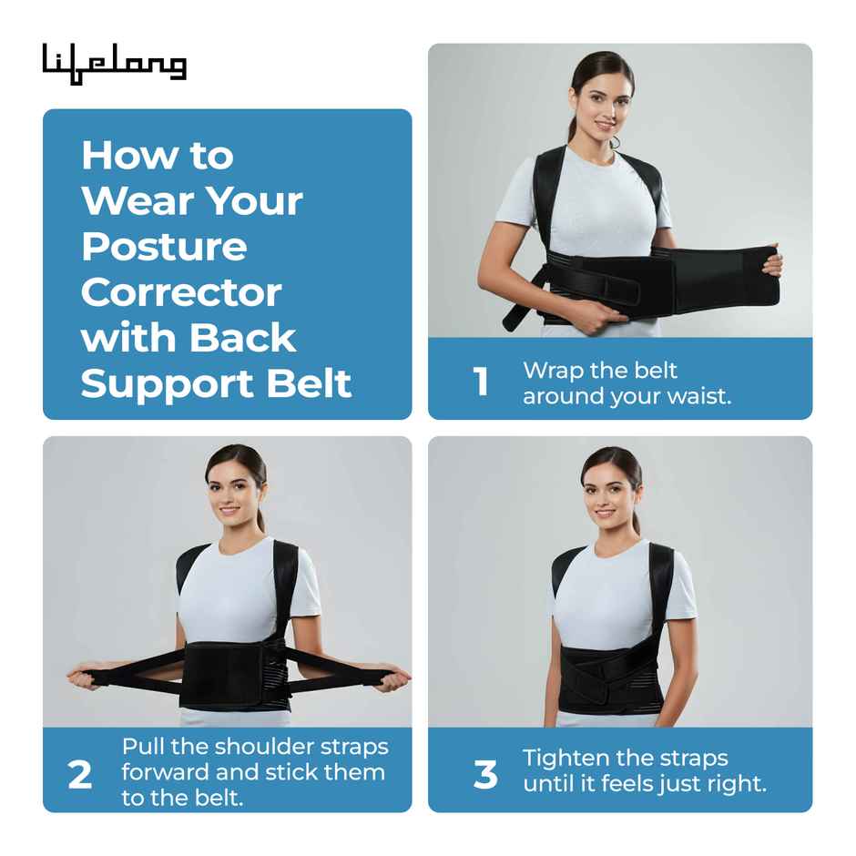 Lifelong Posture Corrector Belt for Men & Women | Free Size