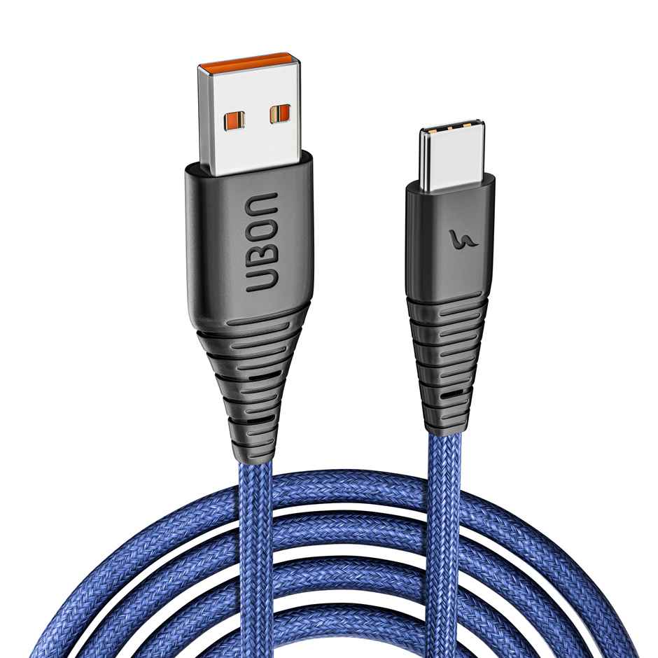 UBON 25W Fast Charging 1mtr USB to Type C Braided Cable