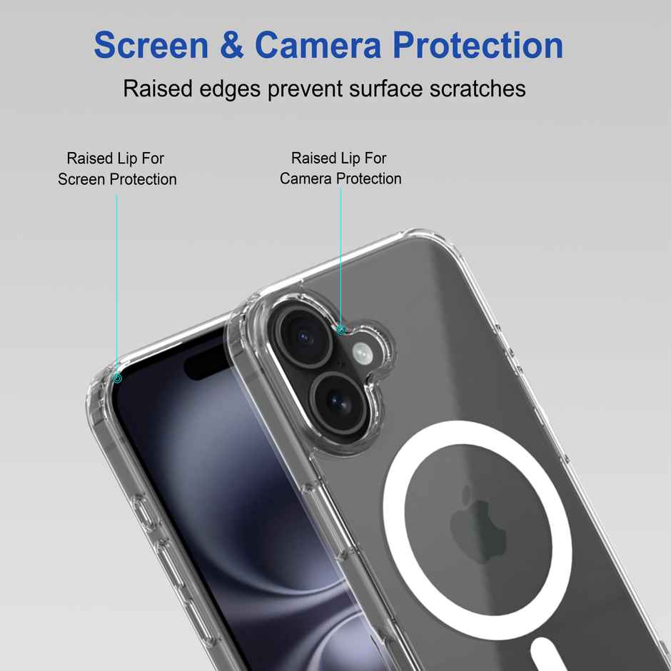 Zapcase Back Cover For Apple Iphone 16 (MagSafe-Clear)