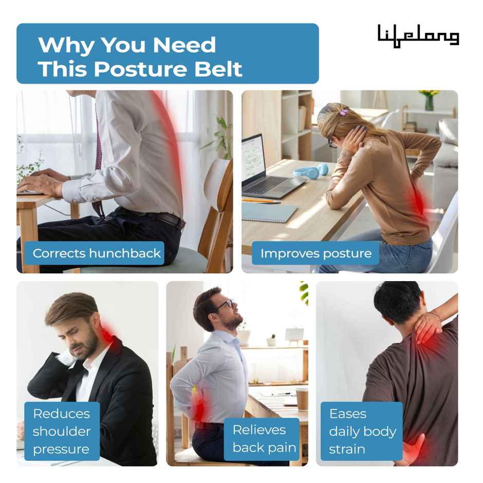 Lifelong Posture Corrector Belt for Men & Women | Free Size
