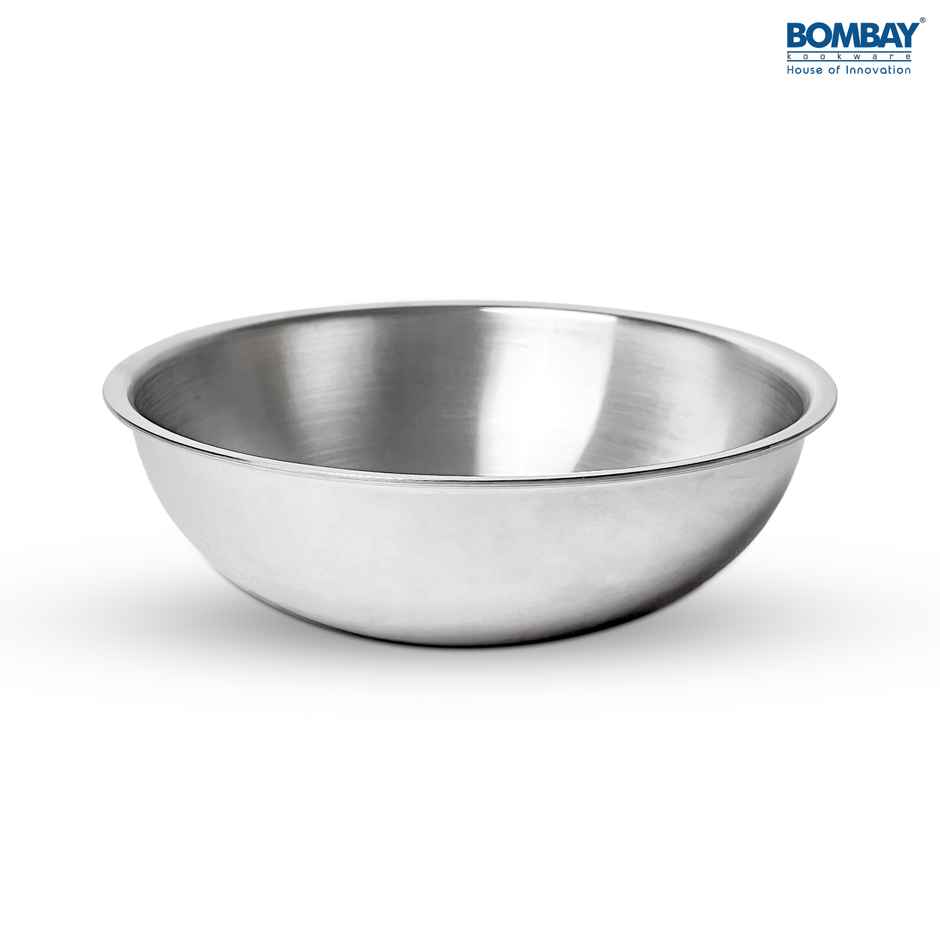 Stainless Steel Tasra, Triply Kadai Without Handle 24 cm | 2 Litre