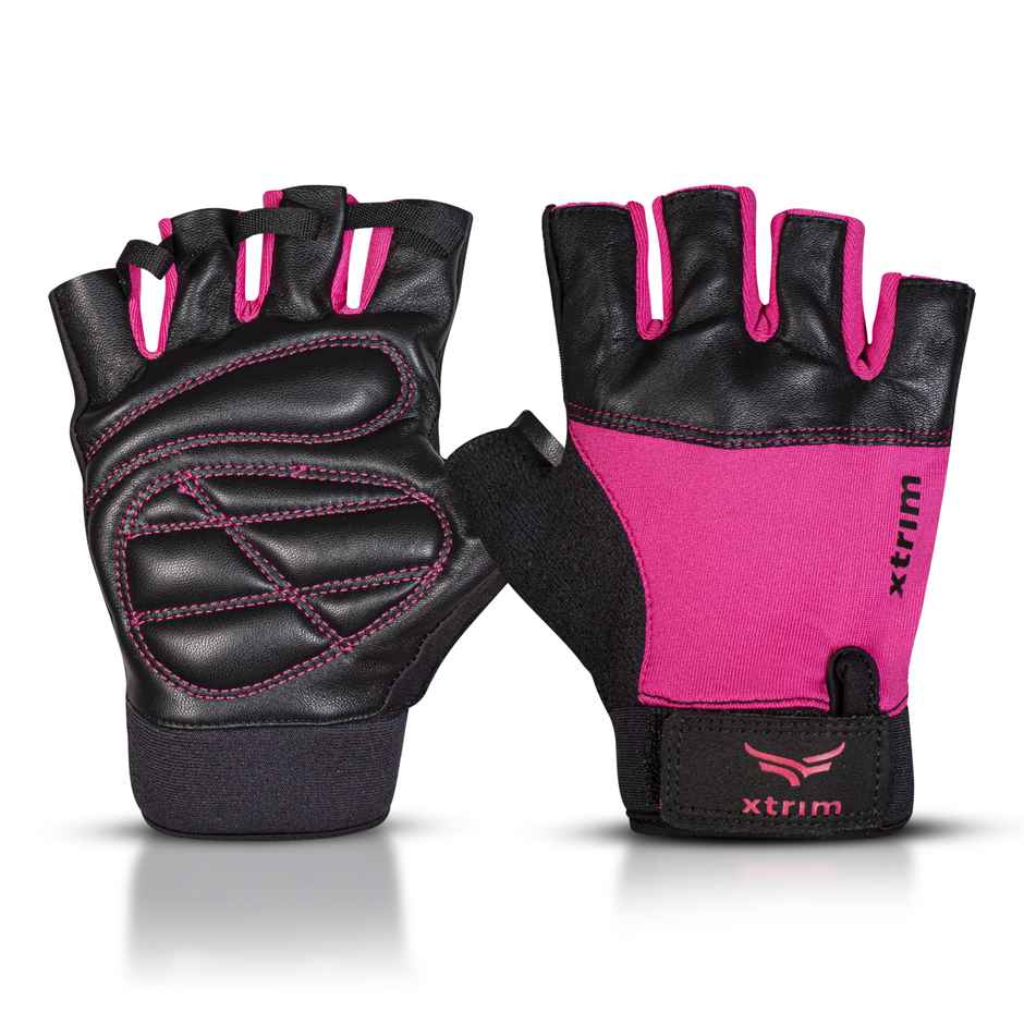 Xtrim Women Gym Gloves, One Size fit with Neoprene Wrist - Pink