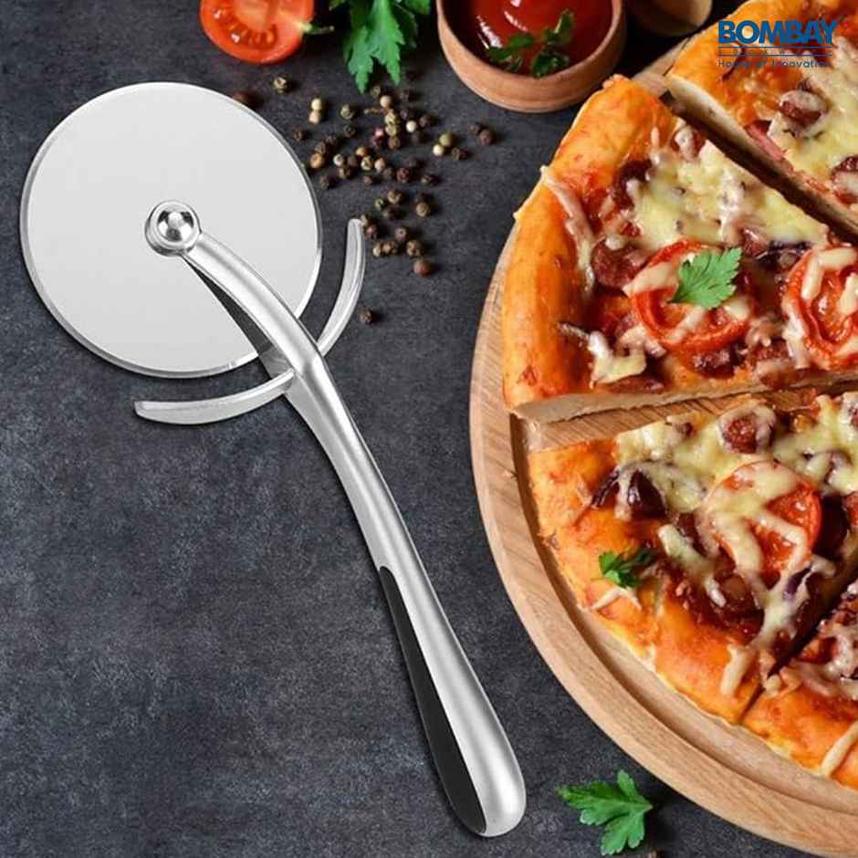 Zinc Alloy Wheel Pizza Cutter Premium Pack of 1 | Silver | 18 Cm