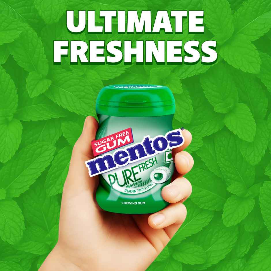 Mentos Pure Fresh Sugarfree Spearmint Chewing Gum Pocket Bottle