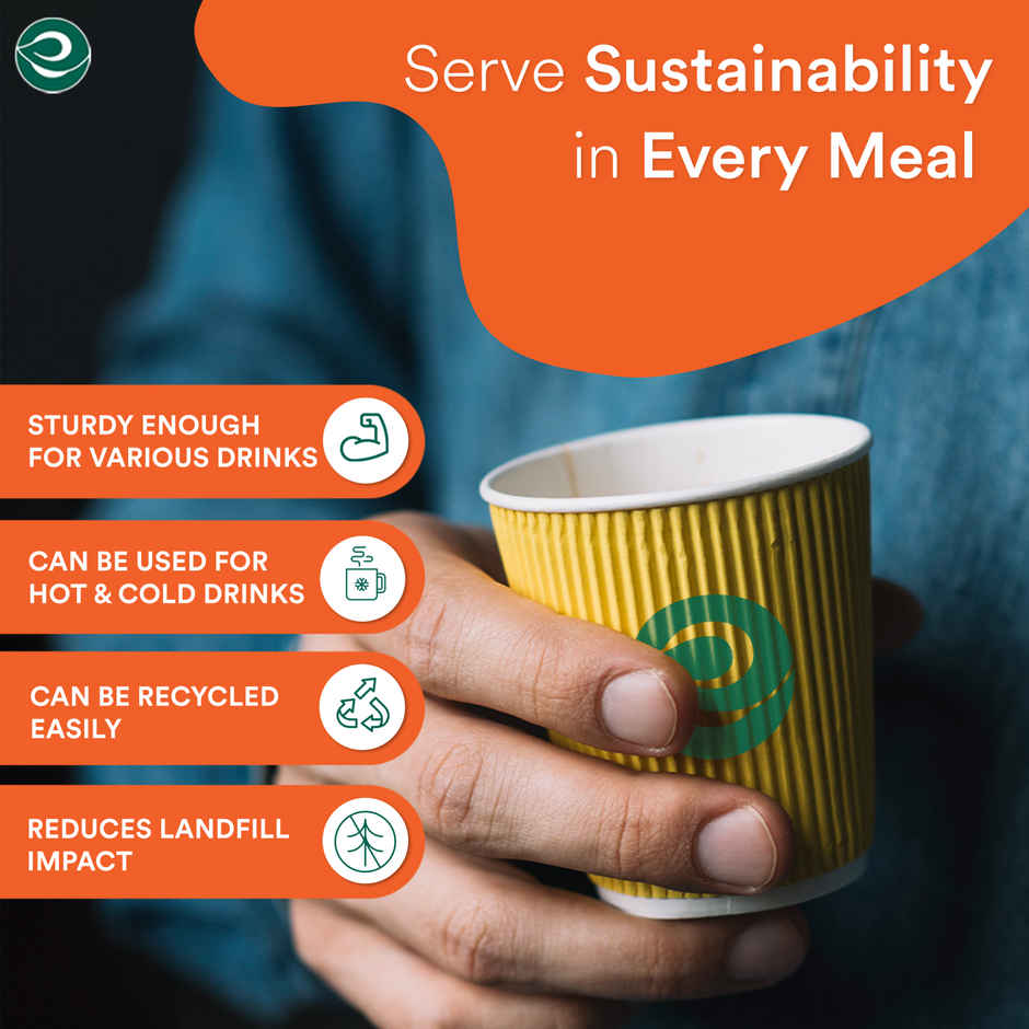 ECO SOUL | Disposable Paper Cups/Glasses | 150 ml | Standard | 25 Count