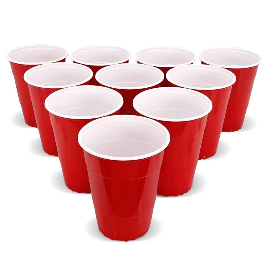 Beer Pong Party Drinking Glasses | Durable Glassware | 500 ml | Ezee