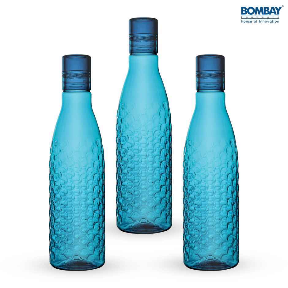 Plastic Leak | Proof BPA-free Food Grade Water Bottle | 1 L Each | Blue
