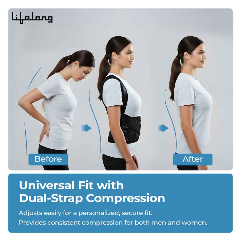 Lifelong Posture Corrector Belt for Men & Women | Free Size