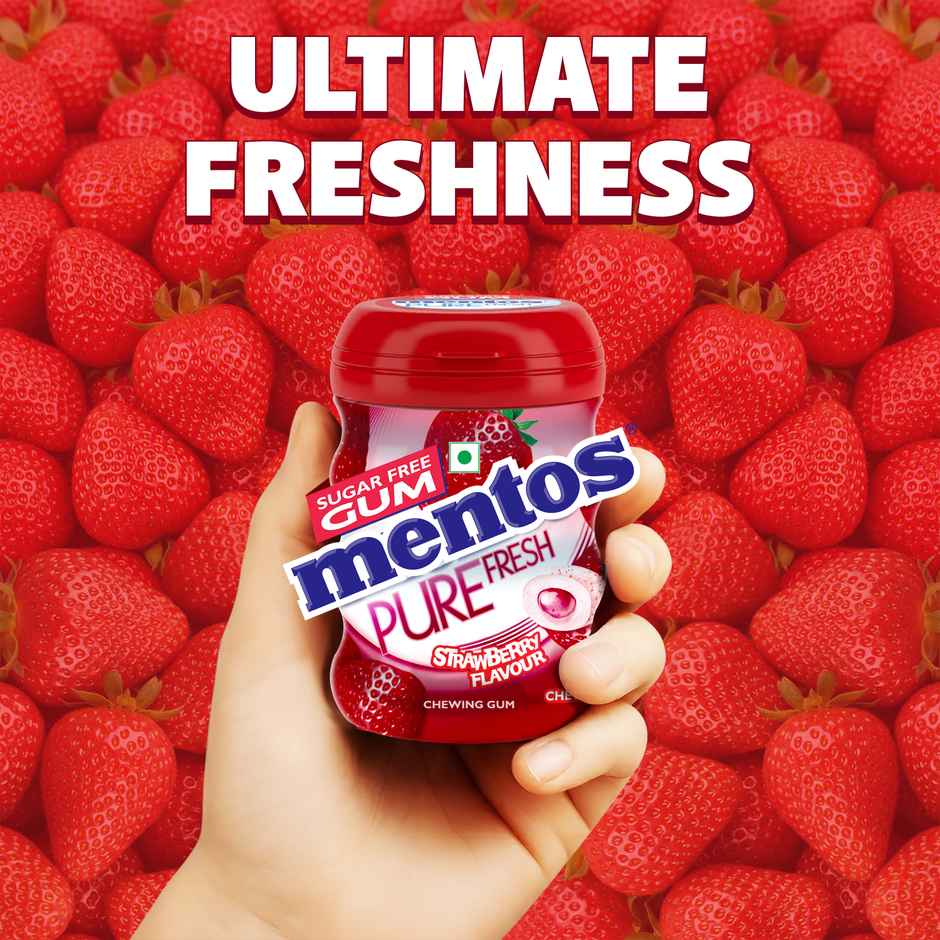 Mentos Pure Fresh Sugarfree Strawberry Chewing Gum Bottle
