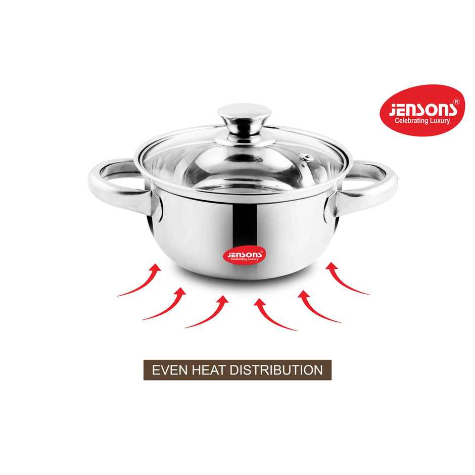 Jensons Stainless Steel cook and serve Handi | 1.1 L each Induction Compatible