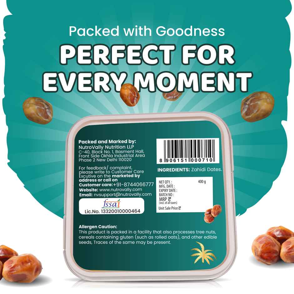 NutroVally Premium Zahidi Dates Naturally Sweet and Fresh