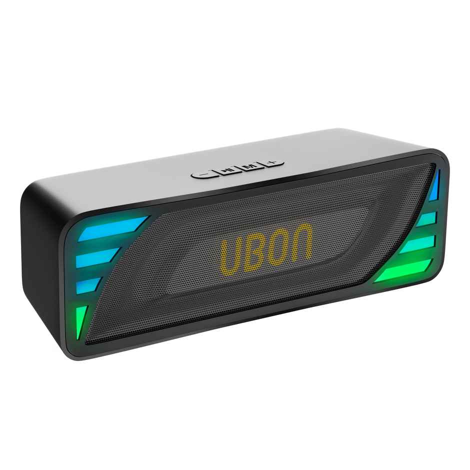 UBON 10W Bluetooth Soundbar | Up To 10 hours Playtime | BT v5.3 | RGB Lights | Black | Multi Connectivity